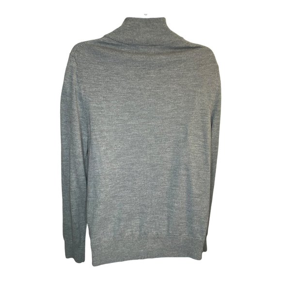 Banana Republic Men's M Quarter-Zip Merino Wool Blend Sweater Gray Pullover - Picture 4 of 14